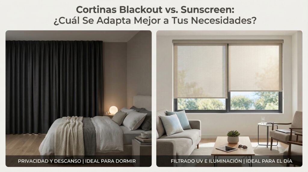 Cortinas Blackout vs. Sunscreen: ¿Cuál Se Adapta Mejor a Tus Necesidades?